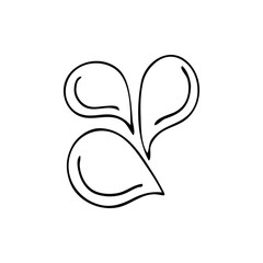 Isolated doodle water drops.