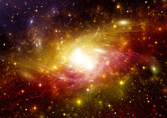 galaxy in a free space. 3D rendering