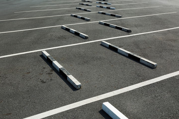Empty parking lot,The concrete boundary for safety parking