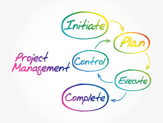 Project management mind map, business concept background