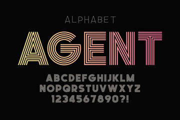 Original bold alphabet, creative characters set.