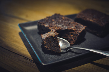 chocolate brownies on a plate