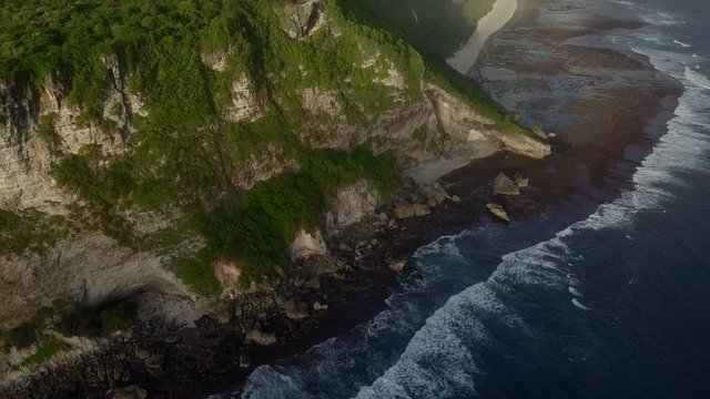 Aerial drone footage of the Karang Boma Cliff in Bali