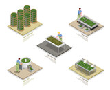 Tea Production Steps Isometric Set 