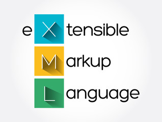 XML - eXtensible Markup Language acronym, technology concept background