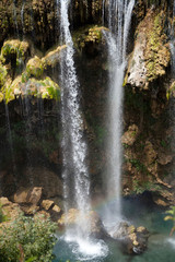 Fototapeta na wymiar beautiful waterfall photo background, rocky field