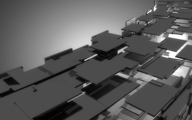 abstract architecture tunnel. 3d illustration