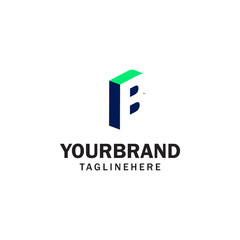 B Letter logo in negative space vector design template elements