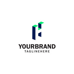 H Letter logo in negative space vector design template elements