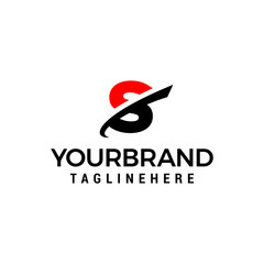 initial letter S logo with slice element graphic vector template