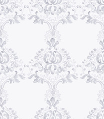 Classic elegant ornament pattern watercolor vector. Lavender delicate color textures