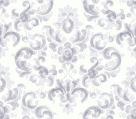 Classic elegant ornament pattern watercolor vector. Beige delicate color textures