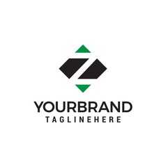 letter Z negative space square logo vector design template