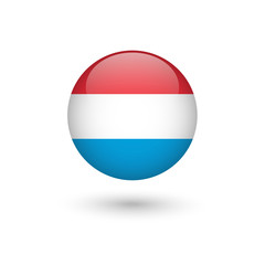 Luxembourg flag round glossy