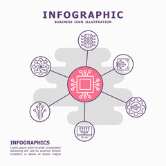 Computer technology and engineering system connection concept.