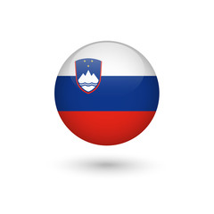 Slovenia flag round glossy