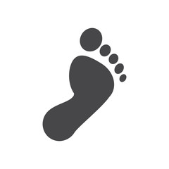 Human feet vector icon, simple car sign.