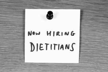 Dietitian job opportunity. Black and white vintage style.