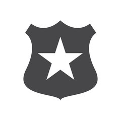Police shield vector icon, simple car sign.