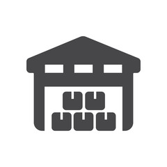 Garage vector icon, simple car sign.