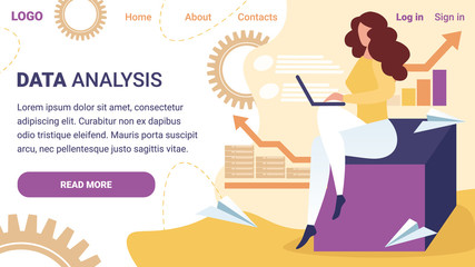 Business Woman Working on Laptop Data Analysis