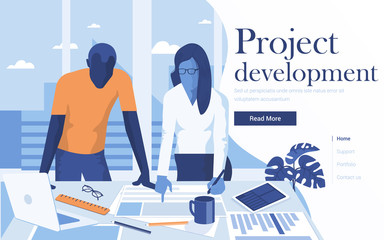 Flat Modern design Illustration of Project Development