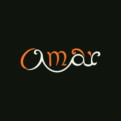 Logo Design for Omar (English-Arabic word in one design) - obrazy, fototapety, plakaty