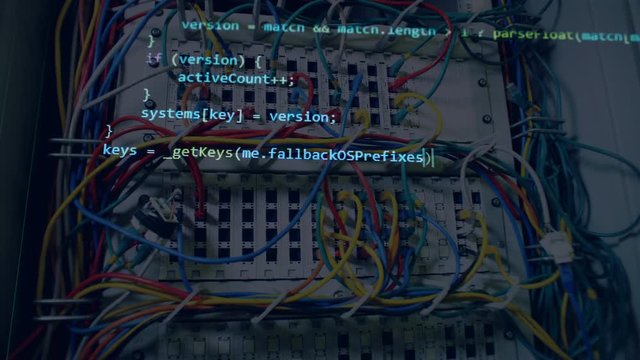 Servers and the encrypted information appearing above them
