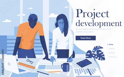 Flat Modern design Illustration of Project Development