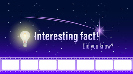 Interesting fact inscription banner.