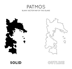 Patmos map. Blank vector map of the Island. Borders of Patmos for your infographic. Vector illustration.
