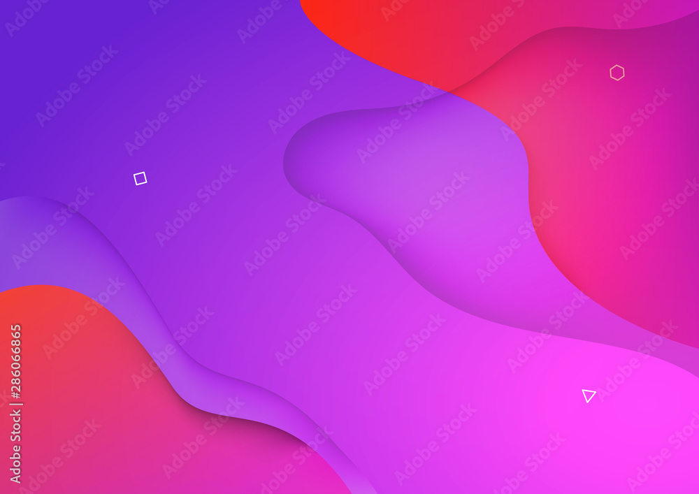 Aufkleber Pink and violet abstract wave gradient background design vector