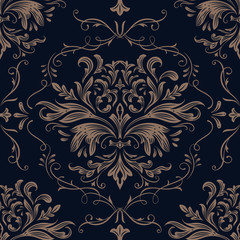 Damask pattern background Vector ornament