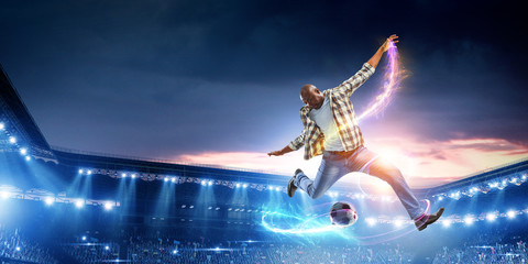 Black man plays his best soccer match