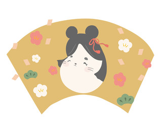 ネズミのおたふく　扇