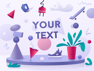 Teenage lifestyle flat vector banner template