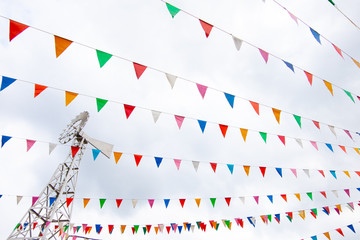 Colorful triangle stripe bunting flag
