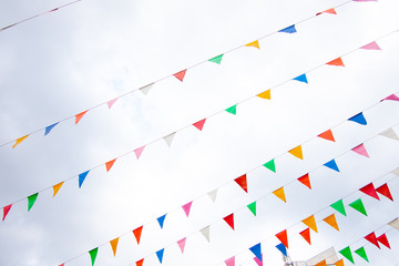 Colorful triangle stripe bunting flag