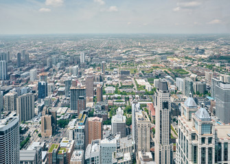 Chicago city skyline aerial view, Illinois, USA