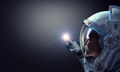 Exploring outer space. Mixed media
