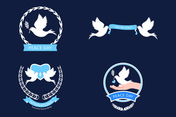 The beautiful and lovely peace day greeting elements 