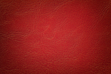 Fototapeta premium Dark red leather texture background, closeup. Brick cracked backdrop from wrinkle skin.