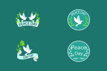 The beautiful and lovely peace day greeting elements 