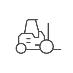 Forklift or loader line outline icon