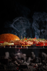 Grilled beef patties for burger