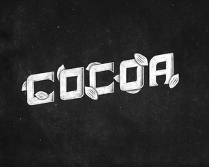cocoa typography with chalk brush