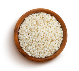 Risotto rice isolated on white background with clipping path