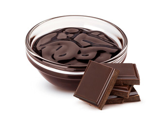 Sweet chocolate sauce isolated on white background