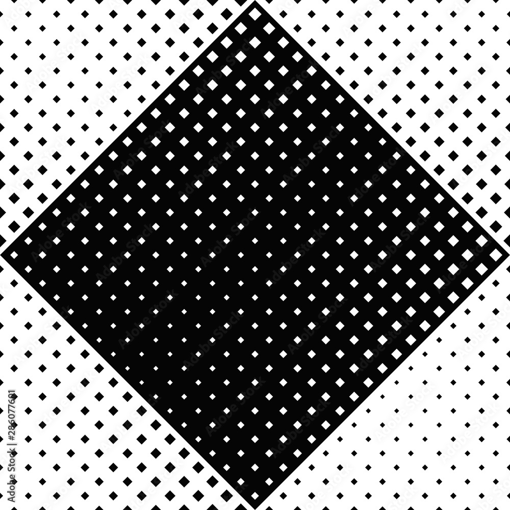 Poster monochrome seamless square pattern background - black and white abstract vector graphic design from 