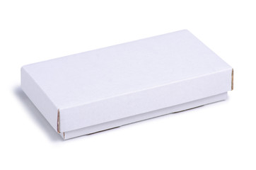 White box cardboard on white background isolation